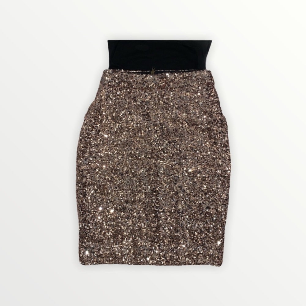 Gold Sequin Skirt - Picture 2 of 3